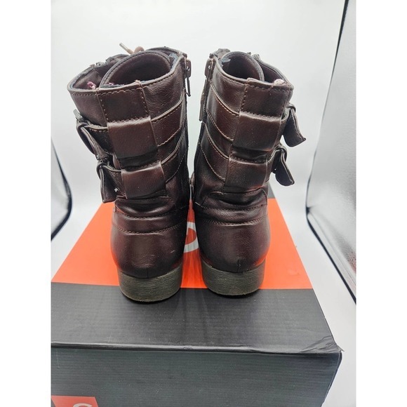 Guess Women's Dark Brown Boot Bootie Size 10M Barb Style - Picture 9 of 14